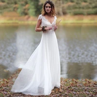 sexy v neck short sleeves a line wedding dress simple beach custom bridal gowns formal long robe de mariage custom online