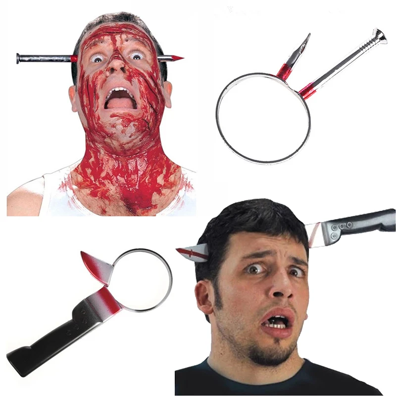 Декоративный реквизит на Хэллоуин аксессуары для Хэллоуина повязка голову нож