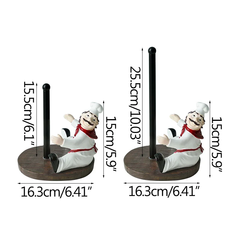 

European Vertical Chef Paper Holder Tissue Box Kitchen Decoration Storage Wipe Paper Shelf Roller Paper Holder Home Decoration