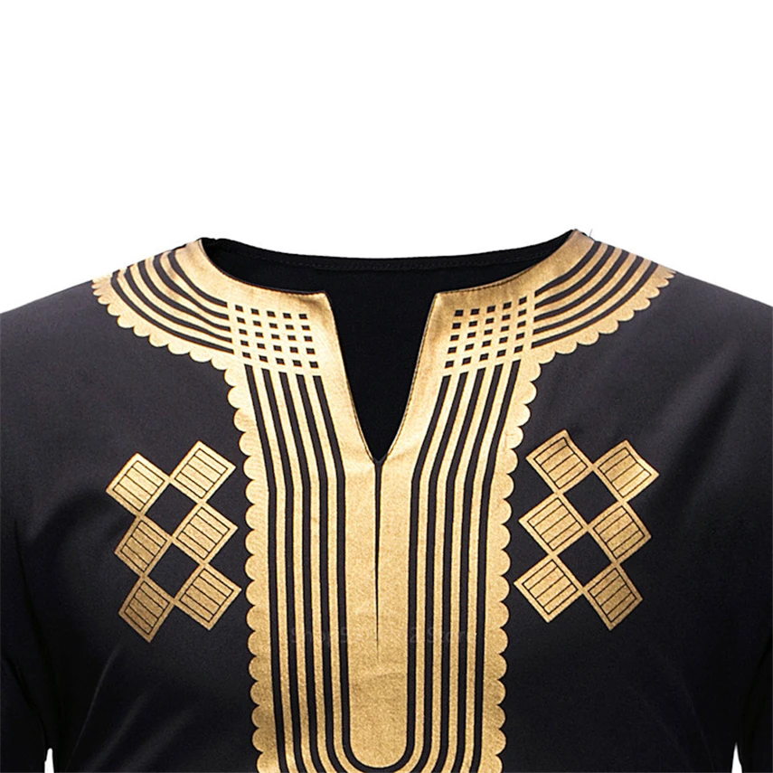 Черная африканская рубашка с принтом Дашики для мужчин 2020хип-хоп Уличная