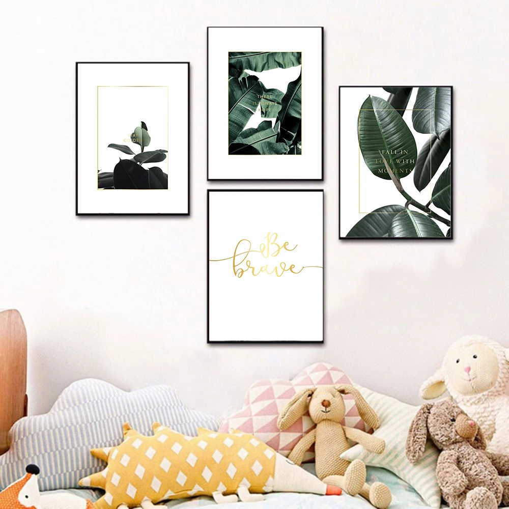 

Botanical Leaves Wall Art Canvas Painting Green Style Plant Nordic Posters and Prints Decorative Picture Modern Home Decoration