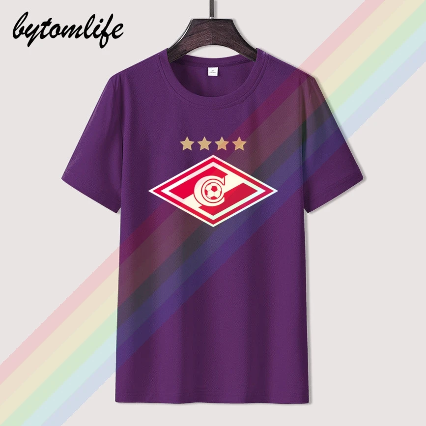Футболка с логотипом FC Spartak летняя черная футболка принтом популярная хлопковая