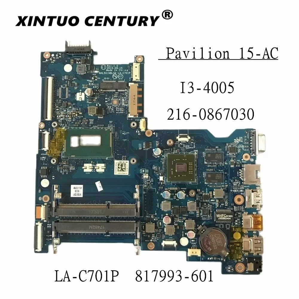 816436 001 817993 для HP 15 AC 250 G4 материнская плата ноутбука AHL50 ABL52 LA C701P W/ i3 4005U 216 0867030 100%