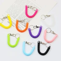 1pcs plastic spring rope key chain mobile phone bag accessories lanyard color anti loss elastic rope key chain
