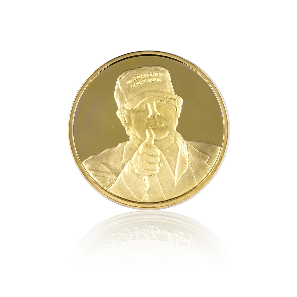 24k позолоченная металлическая монета президент США Дональд Трамп сувенирная 999 9