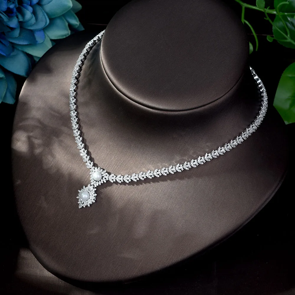 Роскошные свадебные ювелирные наборы HIBRIDE из 4 шт. с цирконием для женщин