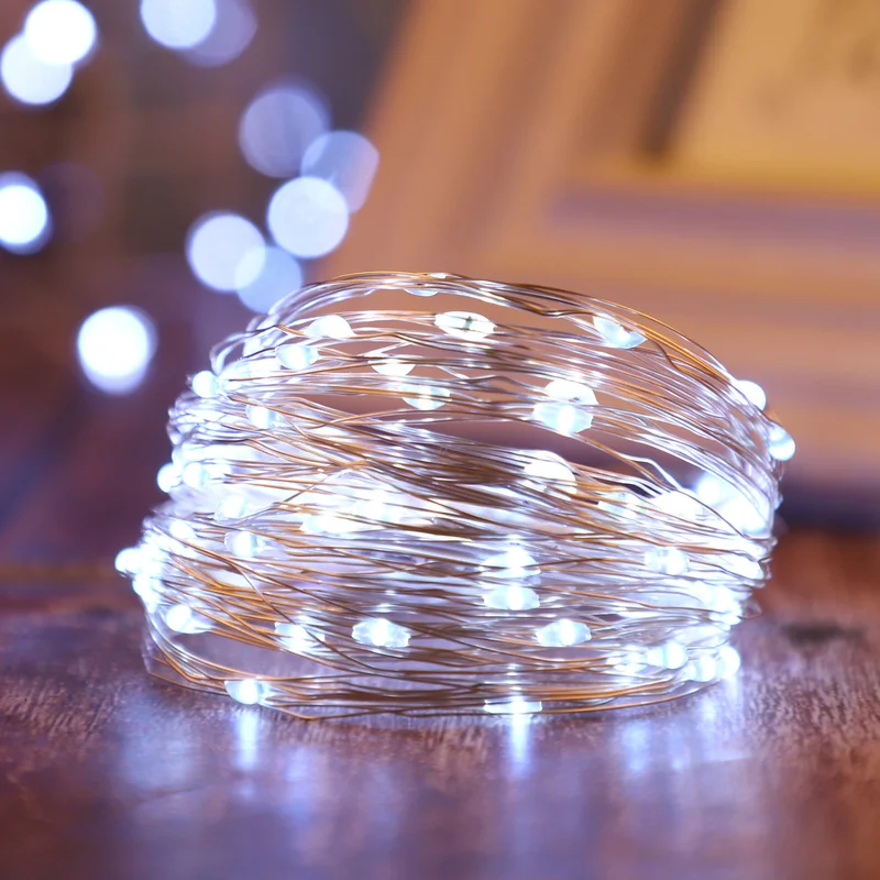 Новогодняя гирлянда 2022 светодиодные огни 1 м 3 10 из медной проволоки для украшения