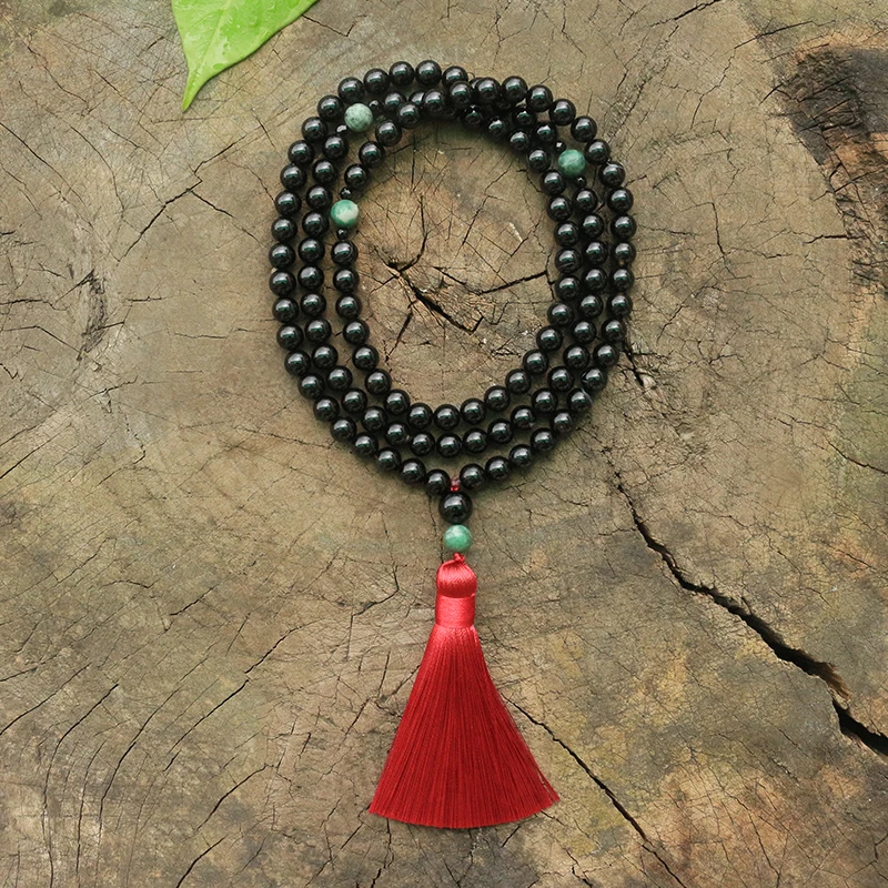 Бусины из натурального камня 8 мм черный оникс нефрит цинхаи наборы на удачу