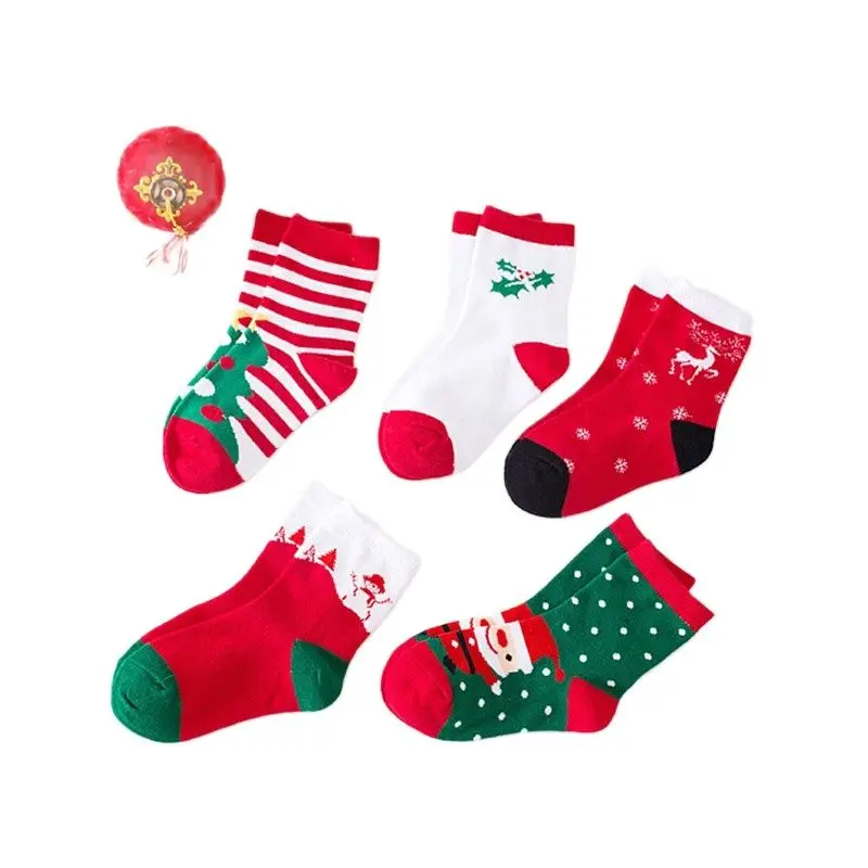 

Короткие хлопковые носки для малышей, 1 пара, весна-осень-зима, детские носки, рождественская елка, Санта-Клаус, дорогой снеговик, случайные ц...