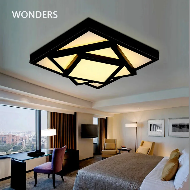 

Modern Rectangle Acrylic LED ceiling lamp RC ceiling lights for living room bedroom indoor luminaria home decor 110-240V lustre