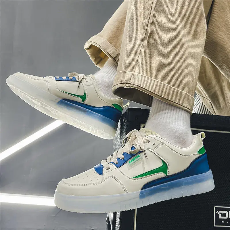 

Men's Casual Shoes Transparent Bottom White Shoes Student Breathable Sneakers Lightweight Wear-Resistant Sneakers