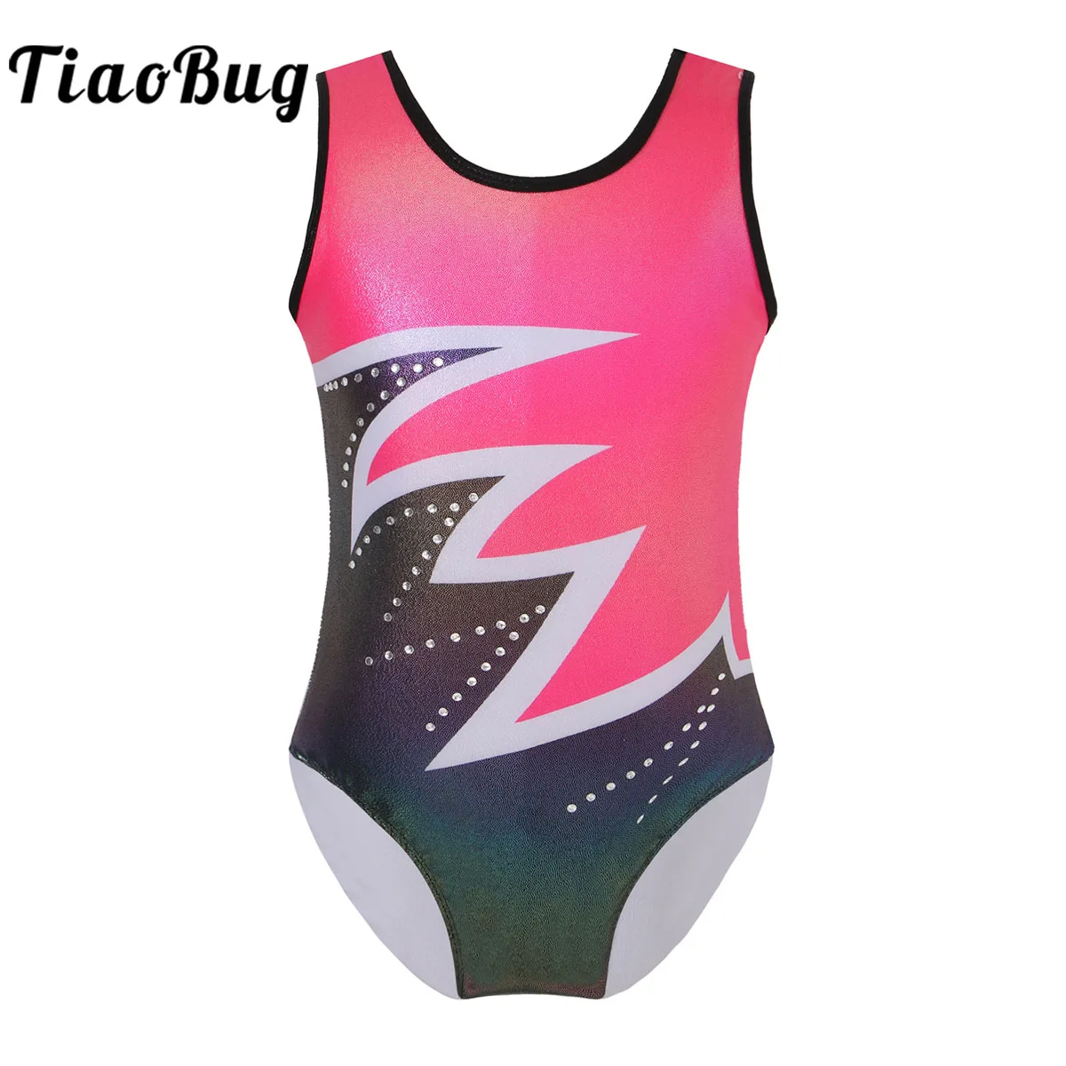 

Kid Girl Gymnastics Leotard Sequins Sleeveless Shiny Rhinestone Bodysuit Gym Sport Suit Outfit Figure Skating Sequins Costume