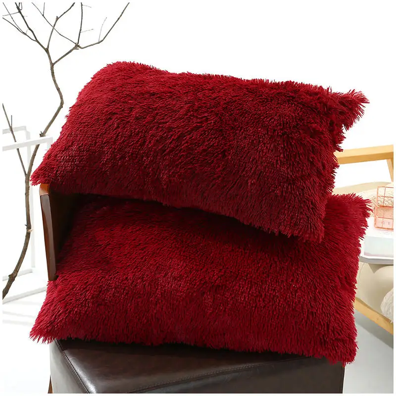 5070 см пушистые плюшевые наволочки из искусственного меха ворсистые мягкие