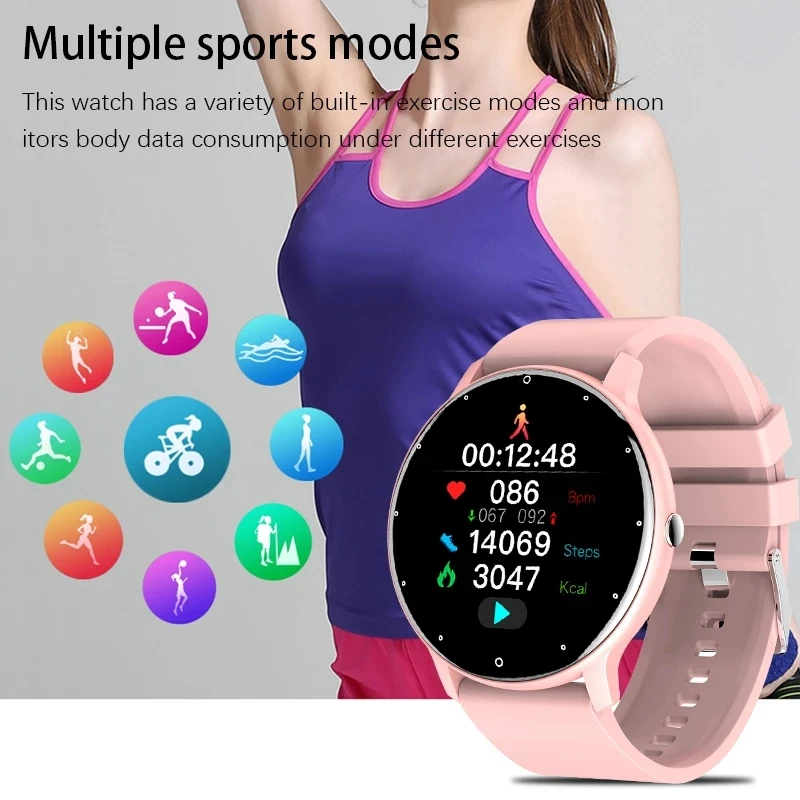 

GEJIAN2021 Fashion Full Touch Screen Smart Watch Women Heart Rate Multifunctional Sports Fitness Waterproof Smartwatch Men Woman