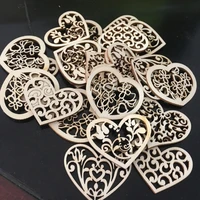 10pcs lovely heart pattern wooden scrapbooking painting collection craft handmade diy accessory home decoration
