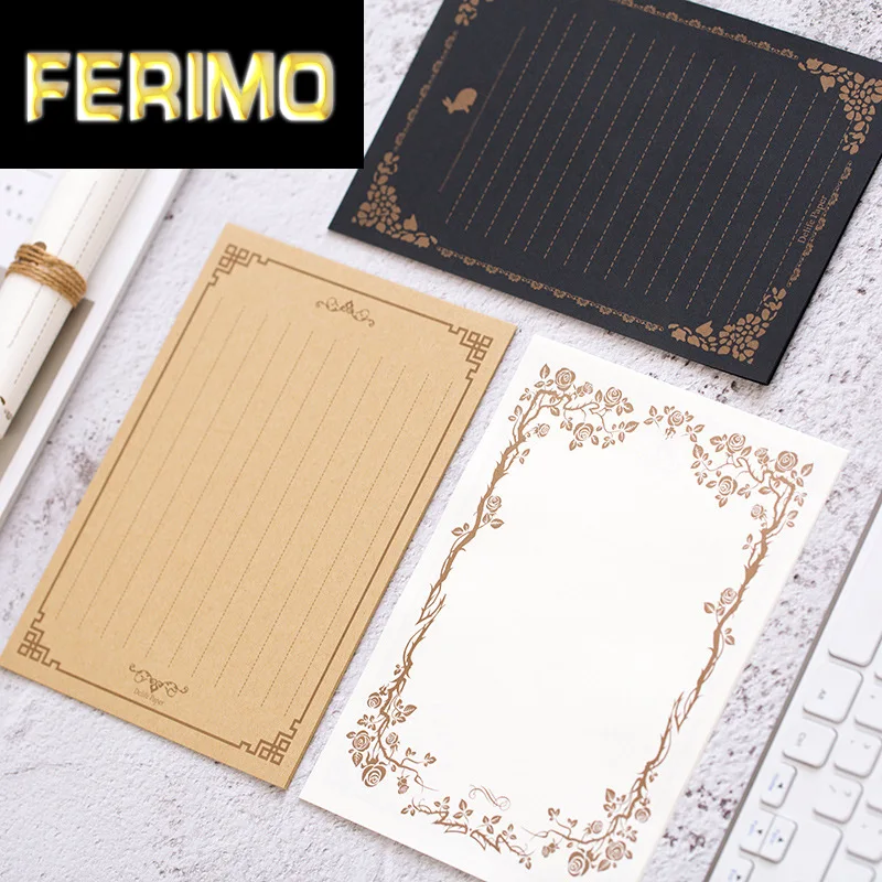 

24 шт. в ретро-стиле с буквенным принтом Бумага Черный Белый крафт записи блокноты Примечание Бумага карты на день рождения поздравительных ...