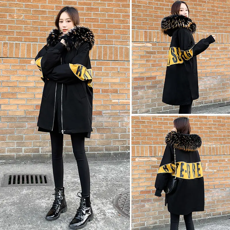 New large women's clothing new mid long down cotton padded jacket in winter