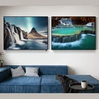 Современный пейзаж, водопад, картина маслом, картина для украшения гостиной, кабинета, коридора, Настенная картина