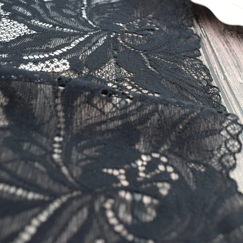 Утолщенное Черное кружево #1756 1 ярд Эластичная отделка швейные принадлежности