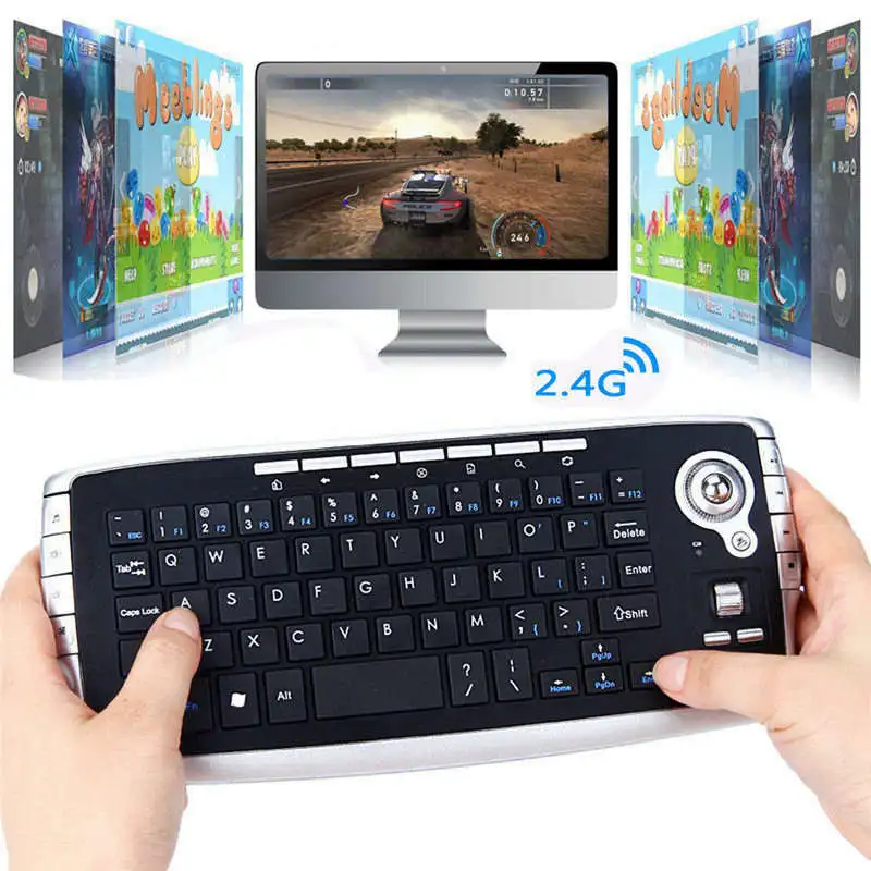 Мини Беспроводная мышь клавиатура 3 в 1 2 4G клавиатура/воздушная мышь/Smart Tv пульт