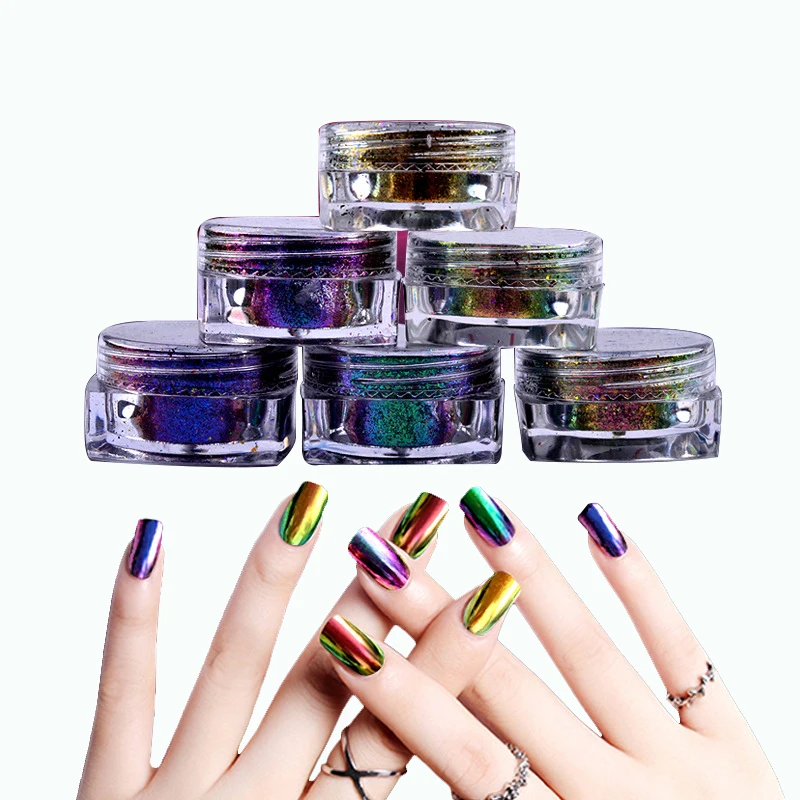 Голографический Хамелеон Аврора ногтей хромовый пигмент блески для украшения