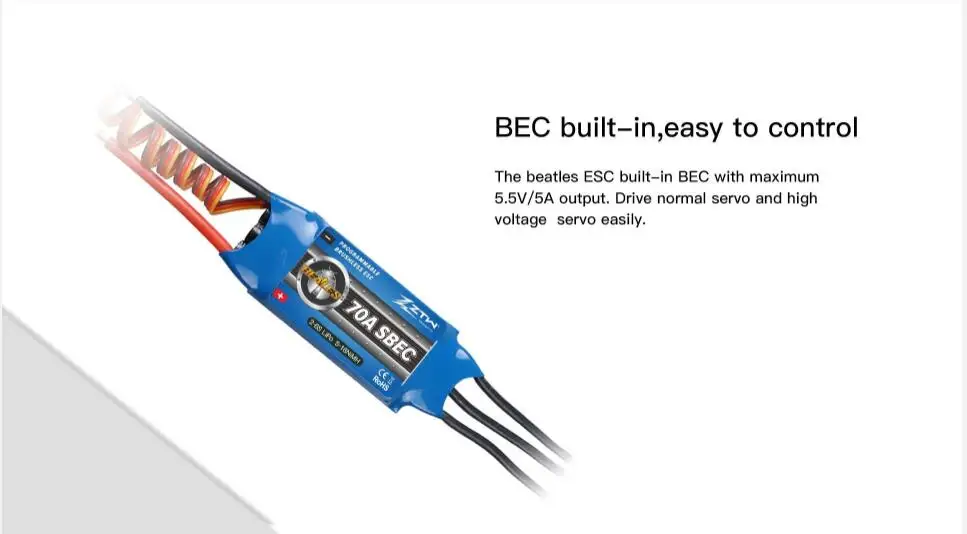 ZTW Beatle Series 2-6s 20A 30A 40A 50A 60A 80A контроллер скорости ESC с Programe картой для радиоуправляемого дрона RC вертолета