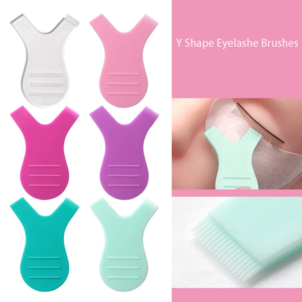 

5pcs Reuseable Plastic Clean Comb Y Shape Mascara Brush Eyelashe Lifting Curler Eye Lash Extension Perm Eyelashe Makeup Tools