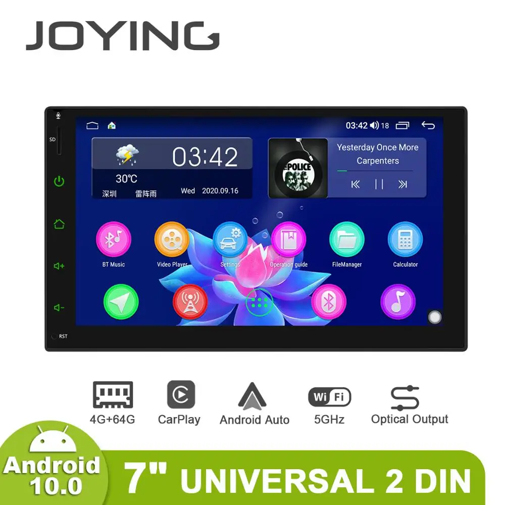 Автомобильная магнитола JOYING Android 10 0 7 дюймов GPS поддержка камеры заднего