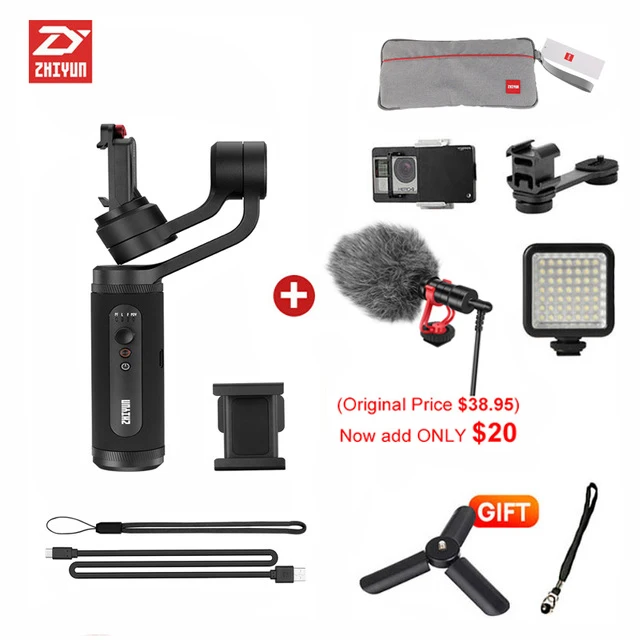 whole set 2 Zhiyun Smooth Q2 3-осевой ручной смартфон Gimbal стабилизатор pk DJI Osmo Mobile 3 2 - Цвет: whole set 2