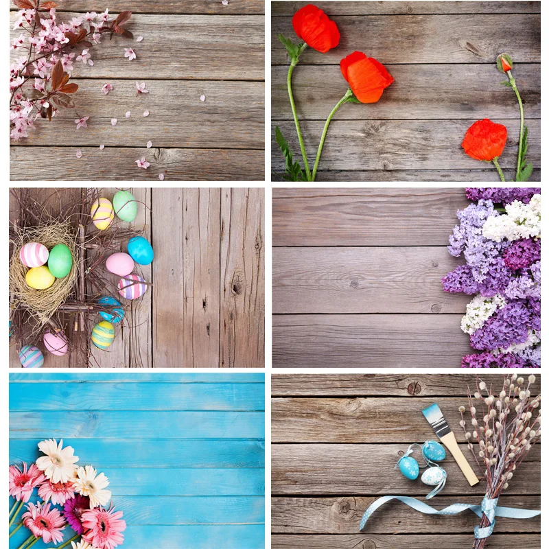 

Vinyl Custom Photography Backdrops Props Flower Wood Planks Photo Studio Background 201104MB -01