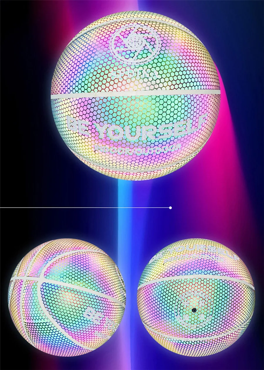 Colorful glowing basketball no battery required can illuminate the light in dark street | Спорт и развлечения