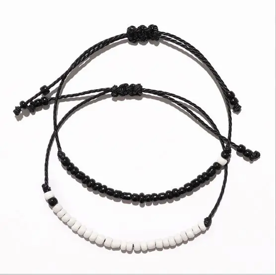 1 комплект/2 шт. Miyuki пара браслет для женщин мужчин его и ее код Морзе браслеты