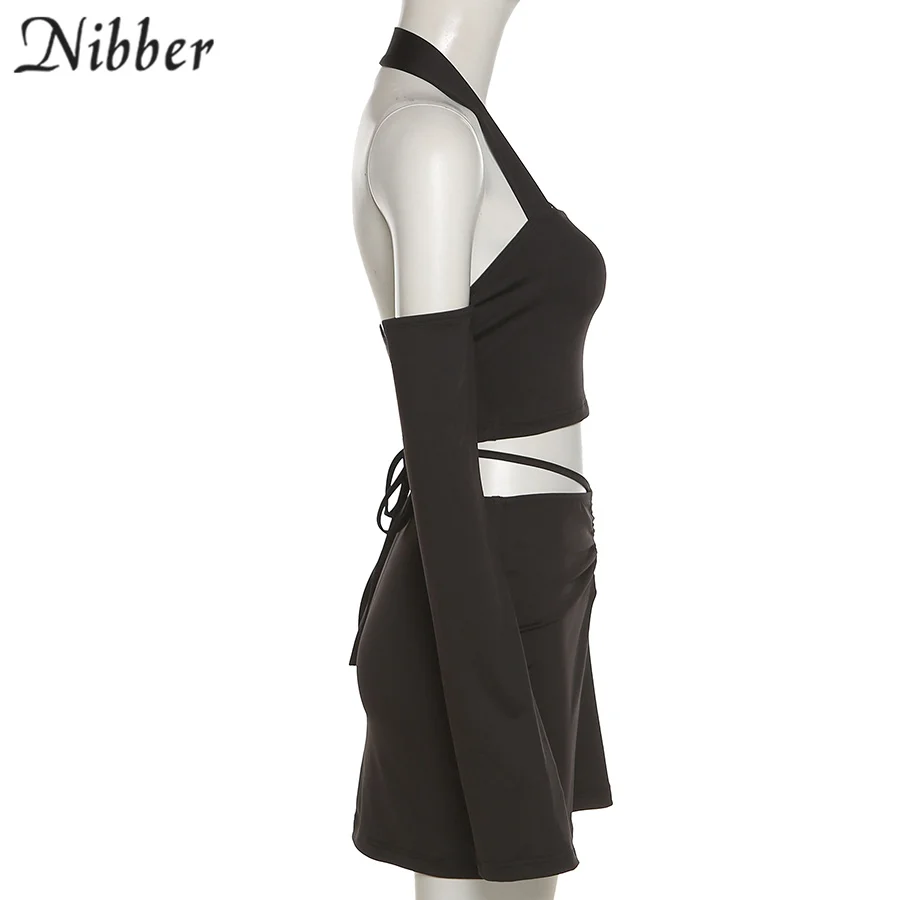 Комплект из двух предметов Nibber Женский однотонный короткий топ на бретелях и