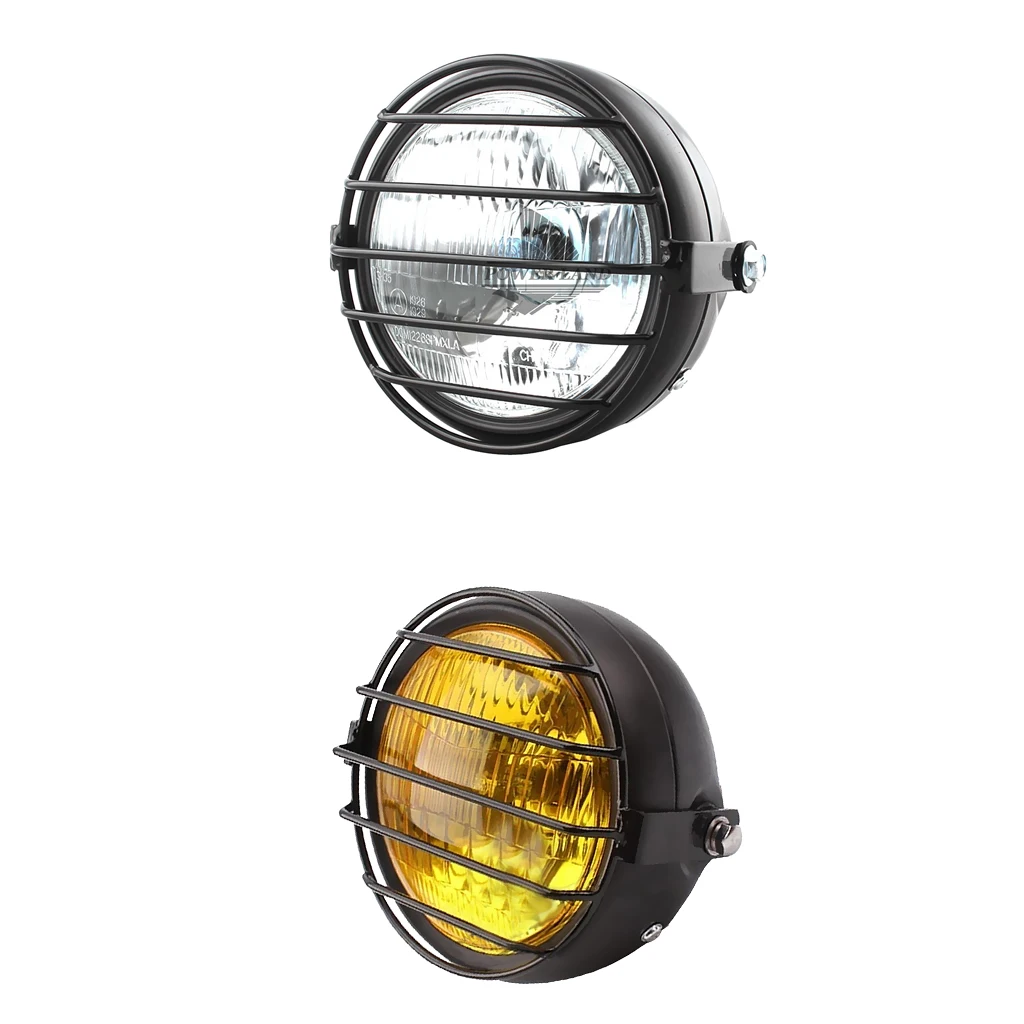 

Motorcycle Retro Headlight Head Lamp with Grill Cover for GN125 CG125