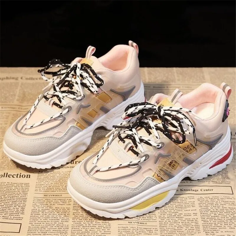 

Fashion platform women's shoes 2021 new wild spring breathable women casual shoes large size lace-up womens sneakers loafers