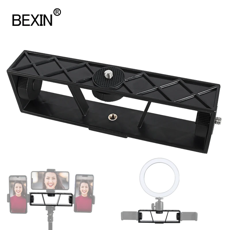 

Штатив для телефона с зажимом, держатель для мобильного телефона, кольцевой светодиодный светильник, адаптер для фотоссветильник емки, шта...