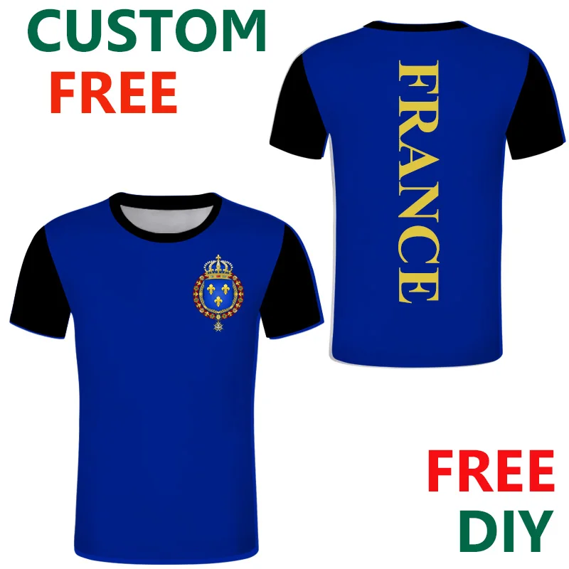 Французская футболка сделай сам с бесплатным именем и номером французский флаг