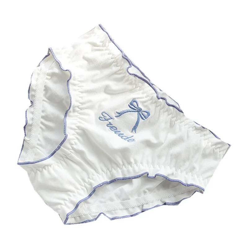 Модное милое нижнее белье с бантом женские бесшовные трусики хлопковые