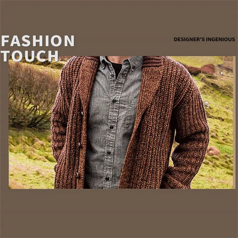 

New 2021 Autumn Winter Jacket Men Warm Cashmere Casual Wool Zipper Slim Fit Fleece Jacket Men Coat Dress Knitwear Male