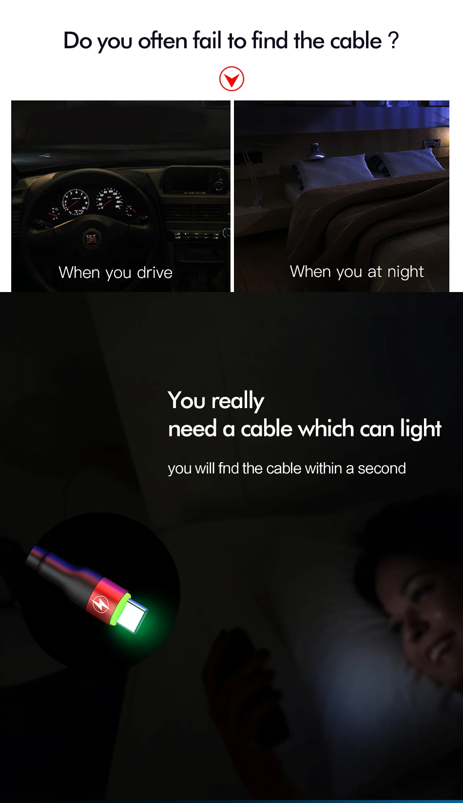 ROCK 5A Metal Led Light USB Type C Cable For Xiaomi Redmi Samsung OnePlus Huawei Mate 20 Pro Fast Charging Data USB C Quick 3.0
