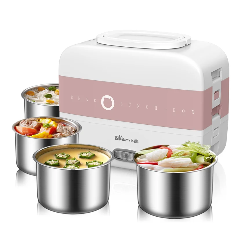

220V Electric Lunch Meals Heating Box Household Portable Electric Multi Cooker Rice Cooker With 4 Liners EU/AU/UK/US Plug
