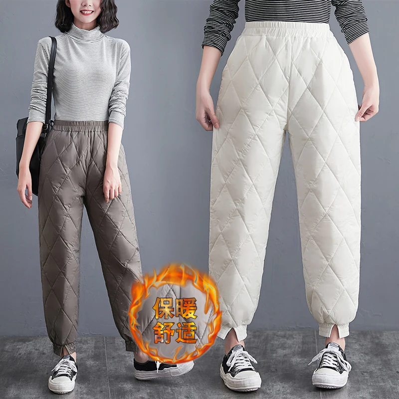Новое поступление 2021 тонкие светильник осенне-зимние Пуховые брюки с хлопковой