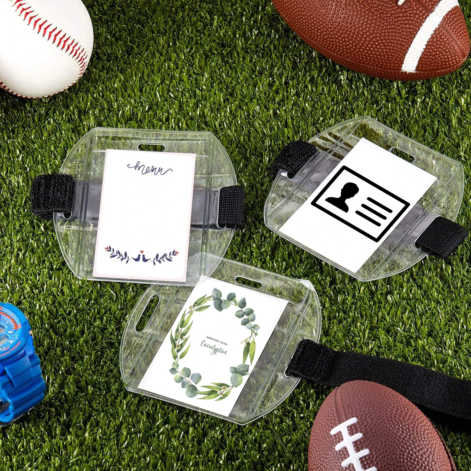 

Armband Badge Holder Arm Card Holder With Adjustable Strap Portable Transparent PVC Card Organizer For Fitness Accessories