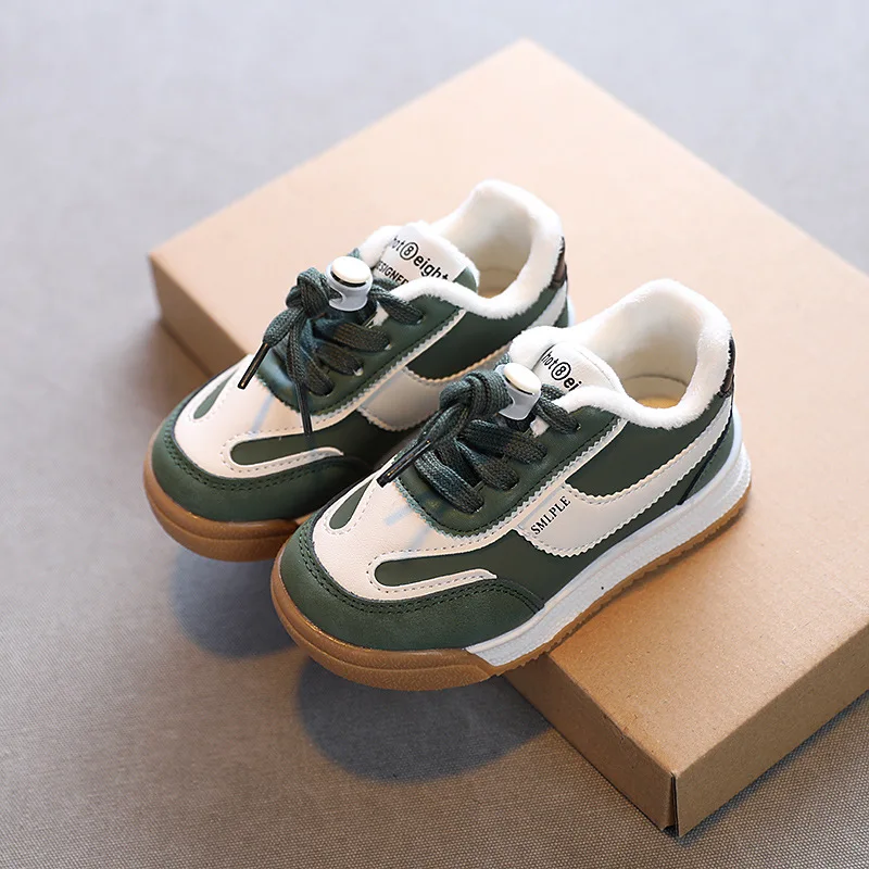 Zapatillas de deporte para ni&ntilde;os, zapatos gruesos de malla transpirable para ni&ntilde;os, zapatos c&aacute;lidos de invierno, zapatos informales para pap&aacute;-4