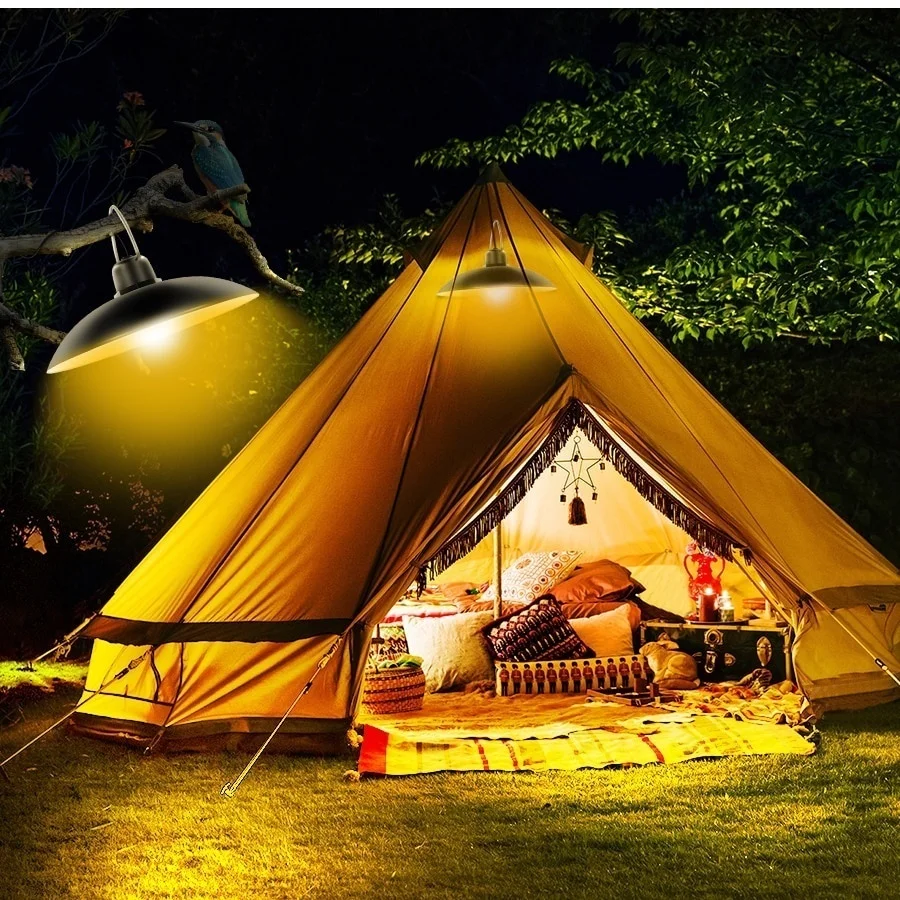 

Solar Light LED Outdoor Luminaire Double/Singe Head Solar Pendant Light Outdoor Indoor Solar Lamp For Camping Garden Decoration