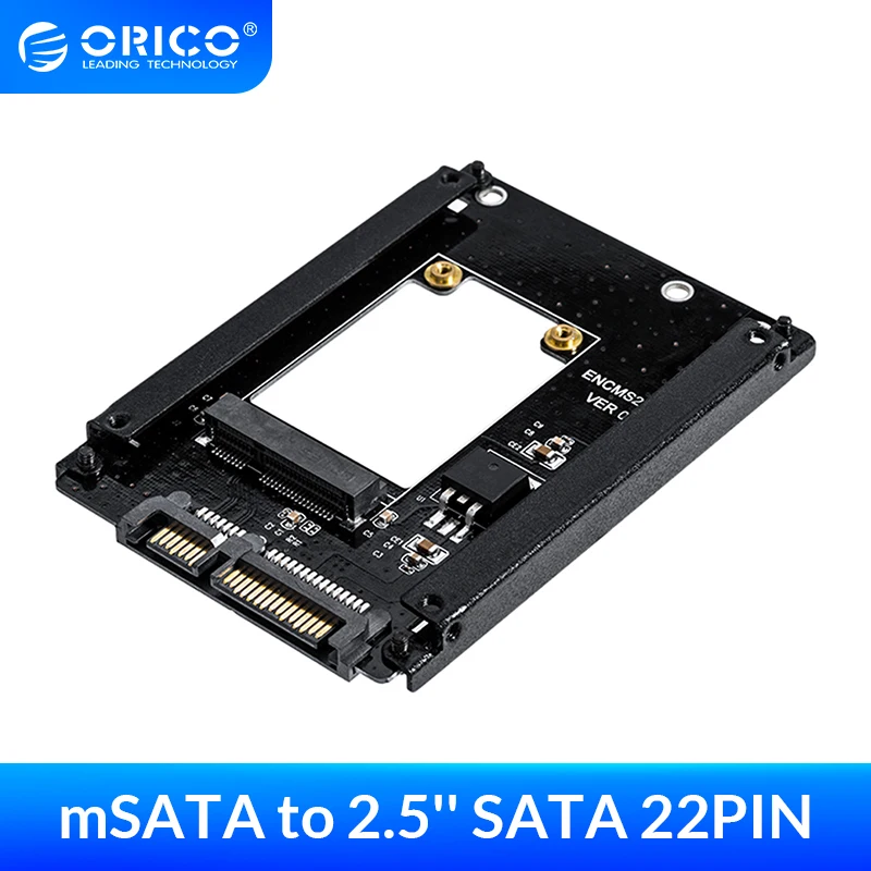 Адаптер ORICO с mSATA на 2 5 &quotSATA 22PIN адаптер SSD поддерживаемая высота SATA3 для 25X30 |