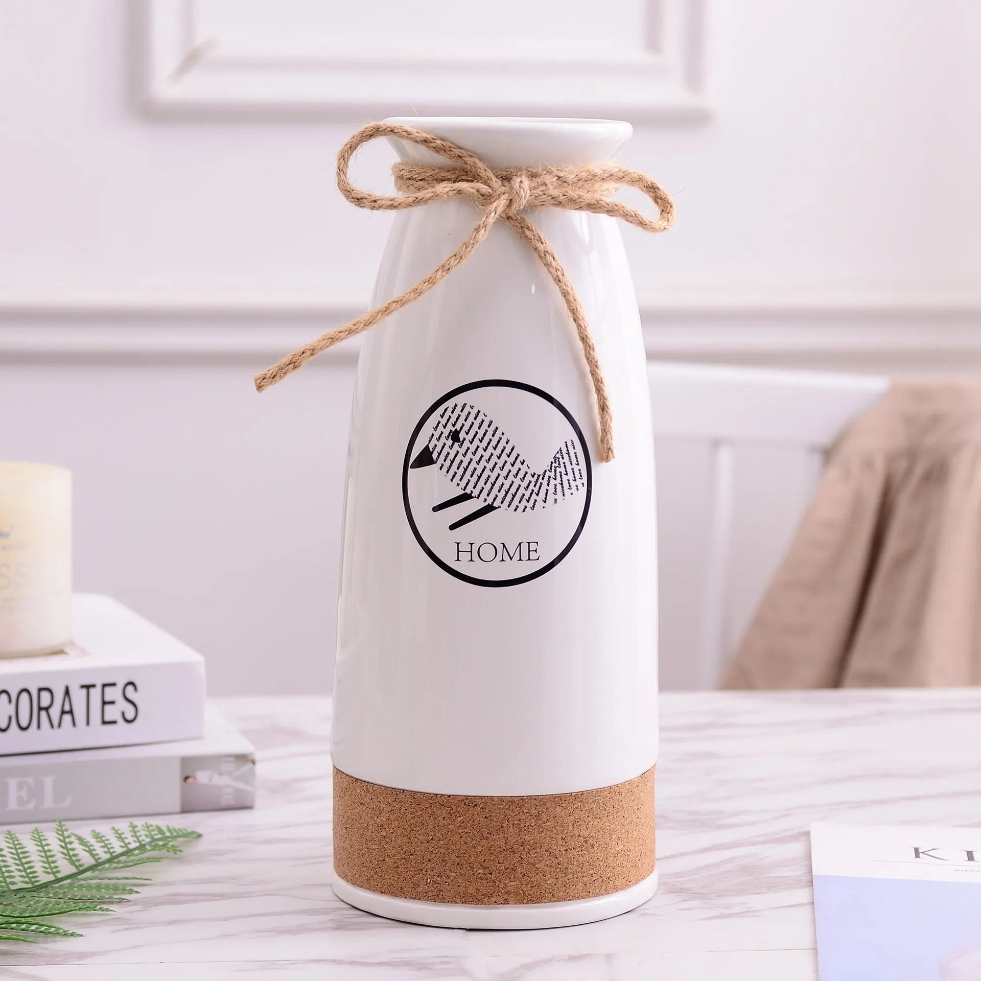 INS Nordic литературный Стиль белая керамическая ваза предмет интерьера украшение