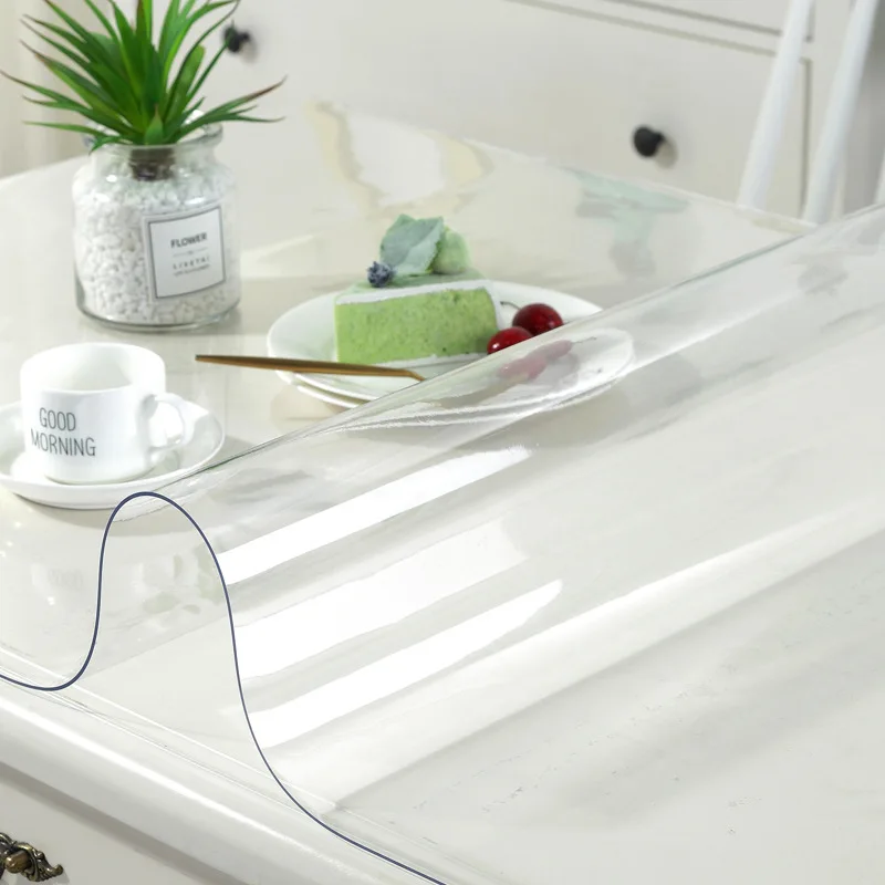 

PVC Transparent Soft Glass Tablecloth Waterproof and Oil-proof Scratch-resistant Plastic Coffee Table Mat Crystal Plate 1.0mm