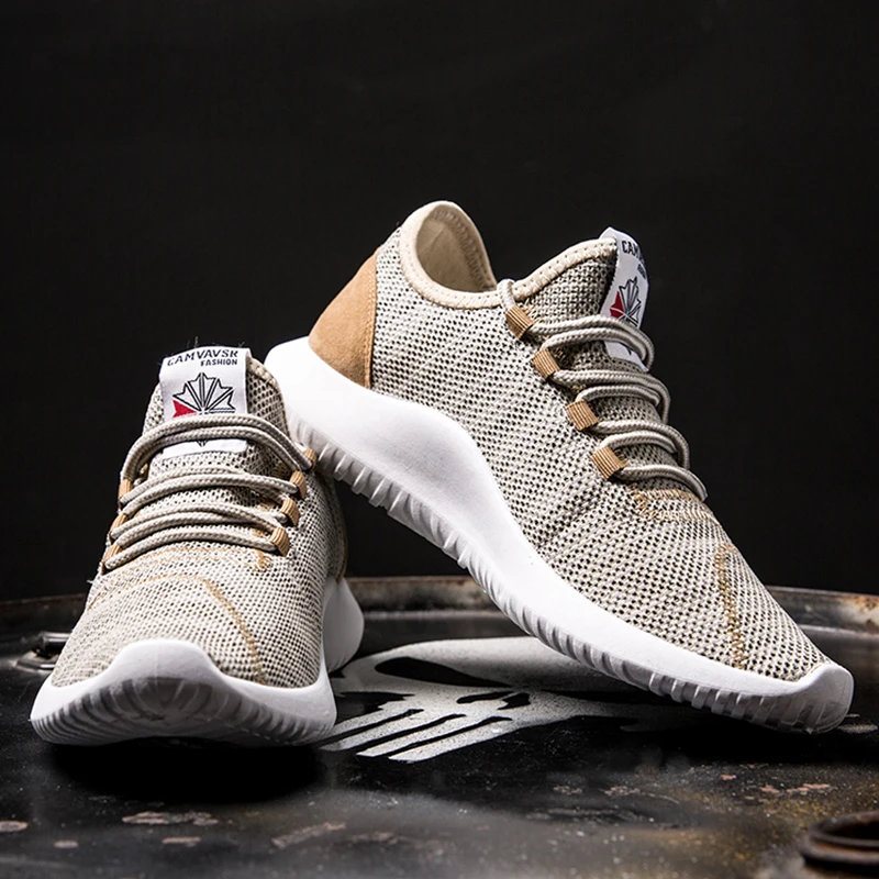 Men's Leisure Light Weight Sneakers Fashion Running Sport Shoes Comfortable Plus Size Breathable Casual Flyknit Shoe 39-47 | Обувь