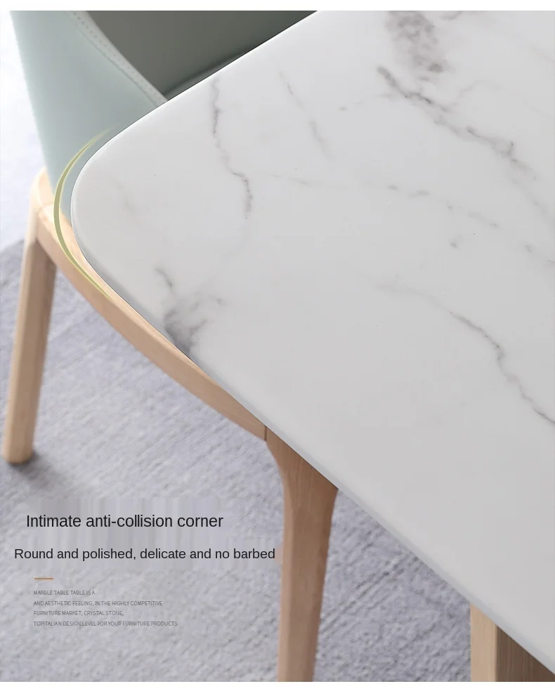 Обеденный стол из массива дерева Простой Мраморный Стол для маленькой квартиры